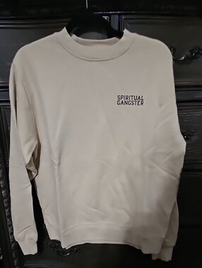 Spiritual‎ Gangster Men’s Crewneck Emblem Sweatshirt in Beige